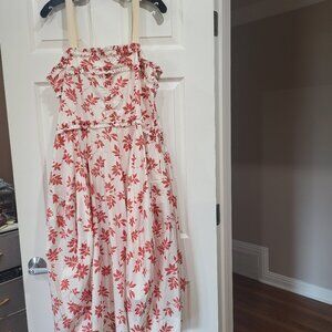 $599 LEE MATHEWS SUMMER BEACH RESORT COTTON DRESS, 4(12-14US) LARGE